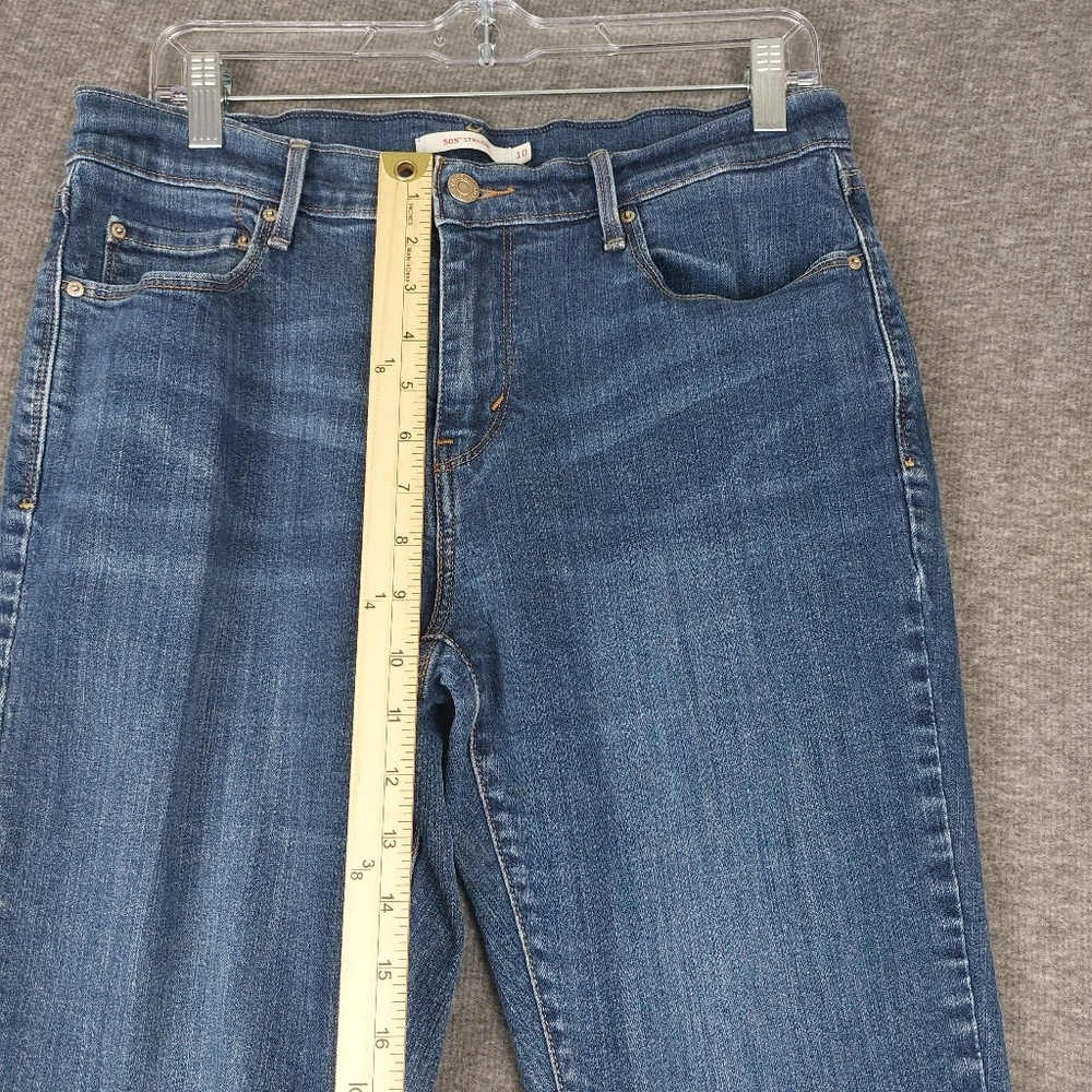 LEVI'S 505 STRAIGHT JEANS WOMENS BLUE MEDIUM WASH DENIM PANTS SIZE 10 30×32 - Picture 2 of 7